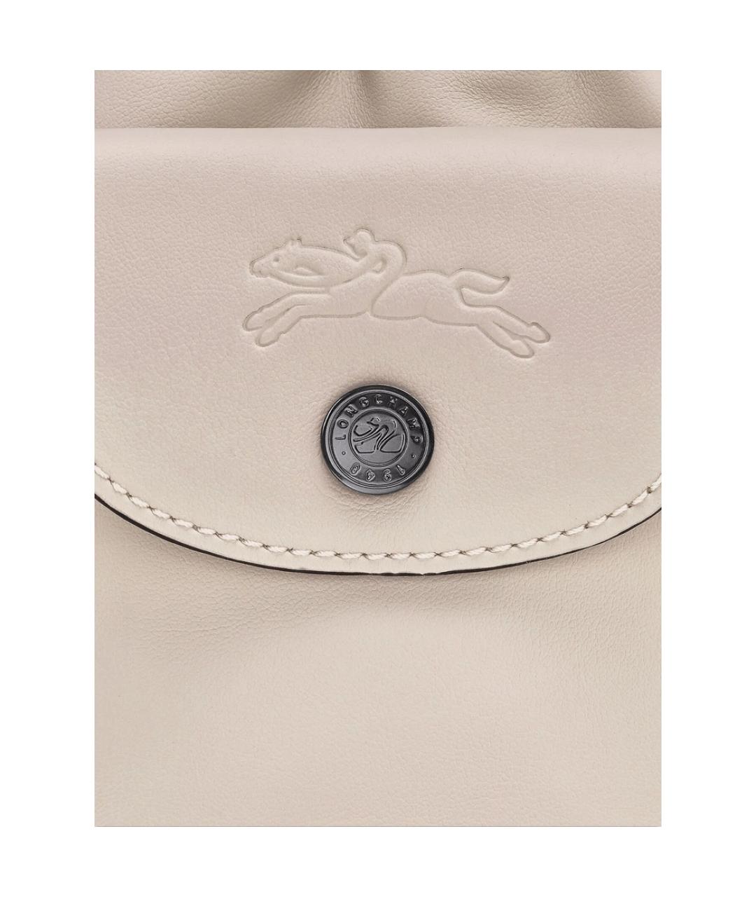 LONGCHAMP Бежевая кожаная сумка через плечо, фото 5