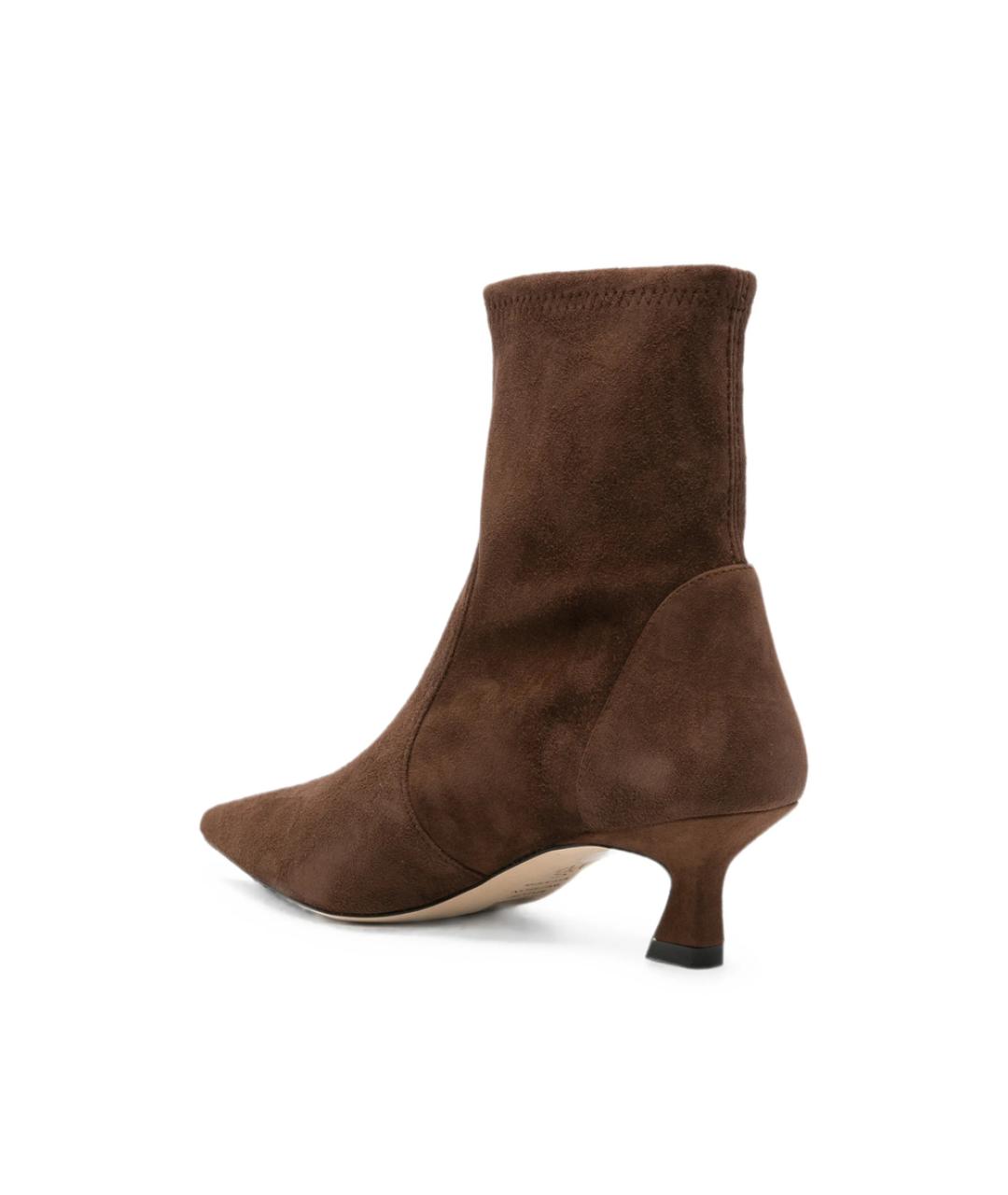 STUART WEITZMAN Коричневые замшевые ботильоны, фото 2