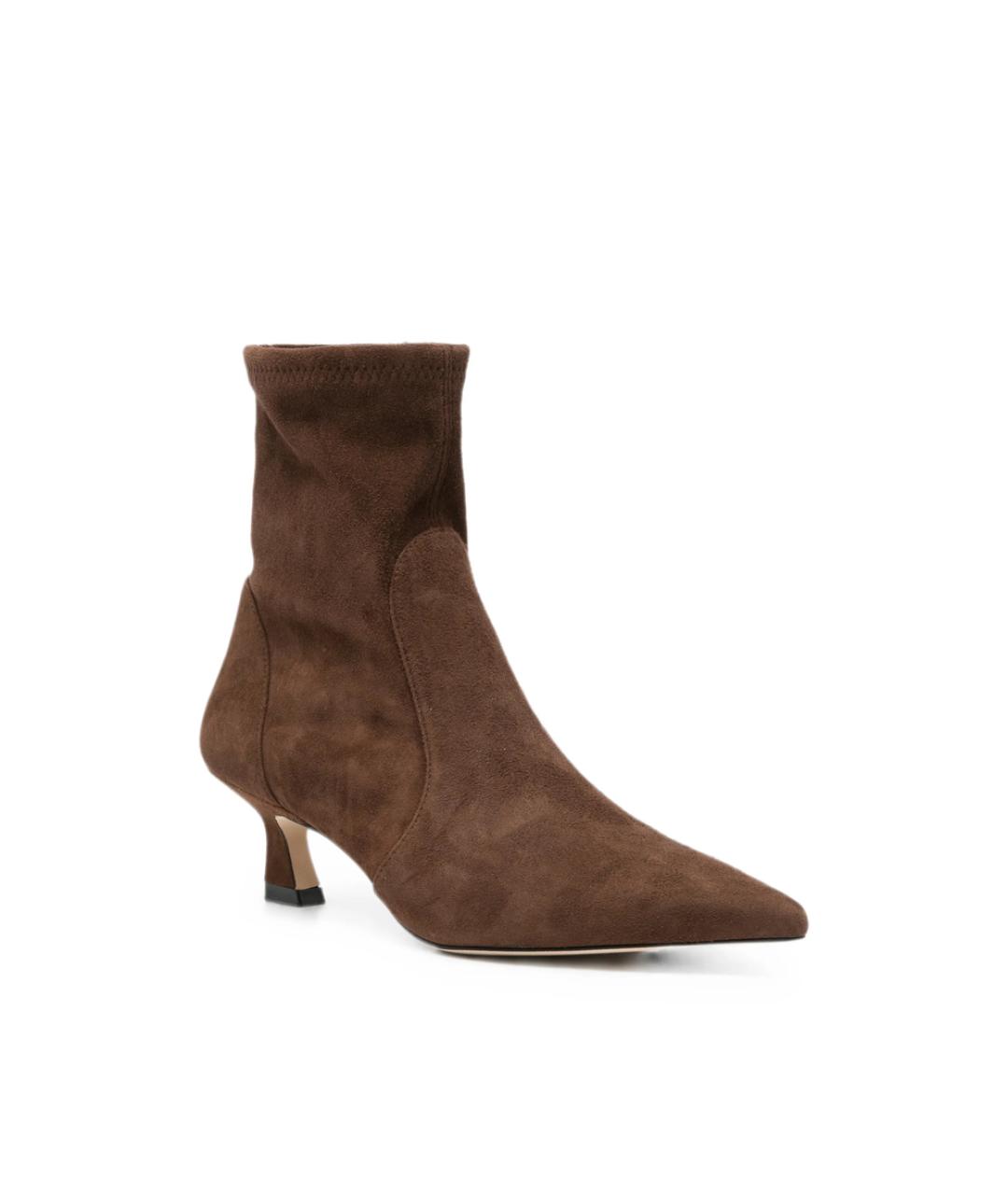 STUART WEITZMAN Коричневые замшевые ботильоны, фото 3