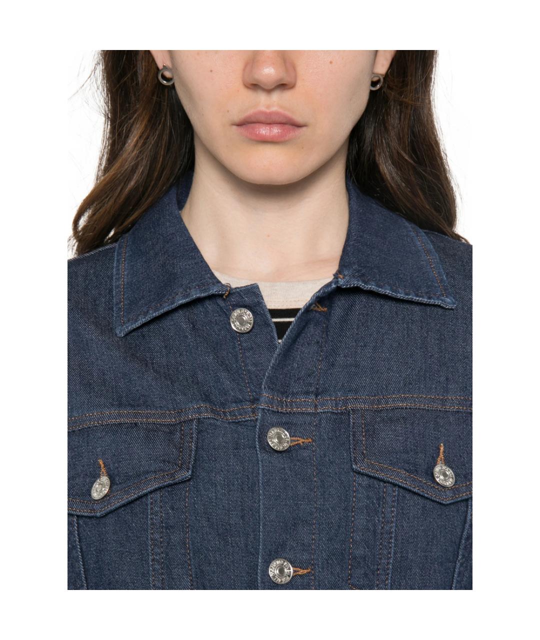 7 FOR ALL MANKIND Синее полиэстеровое повседневное платье, фото 2