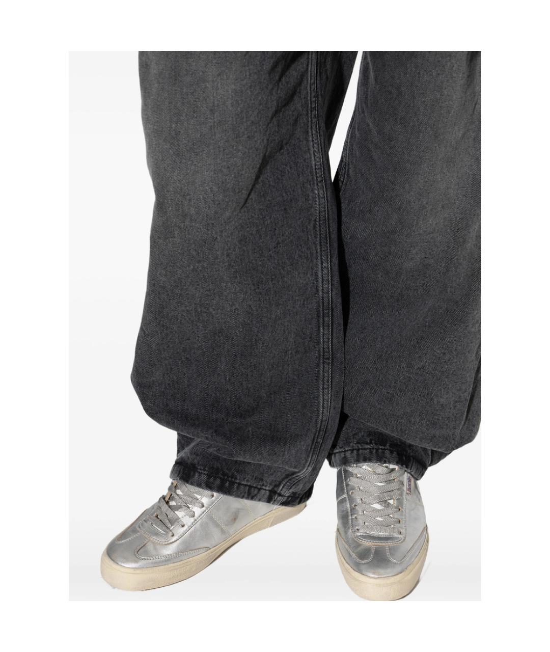 GOLDEN GOOSE Серебряные кожаные низкие кроссовки / кеды, фото 3