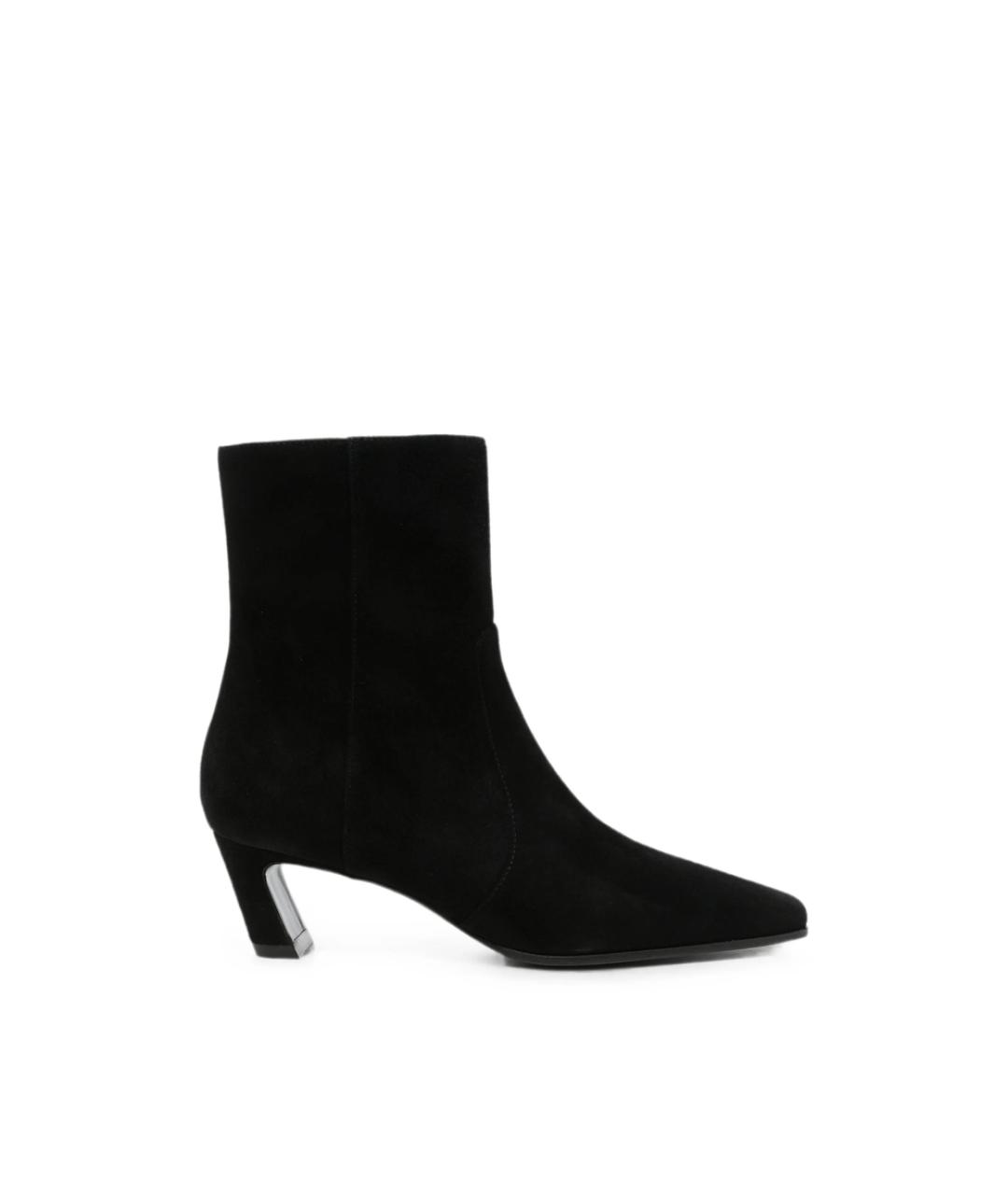 STUART WEITZMAN Черные замшевые ботильоны, фото 1