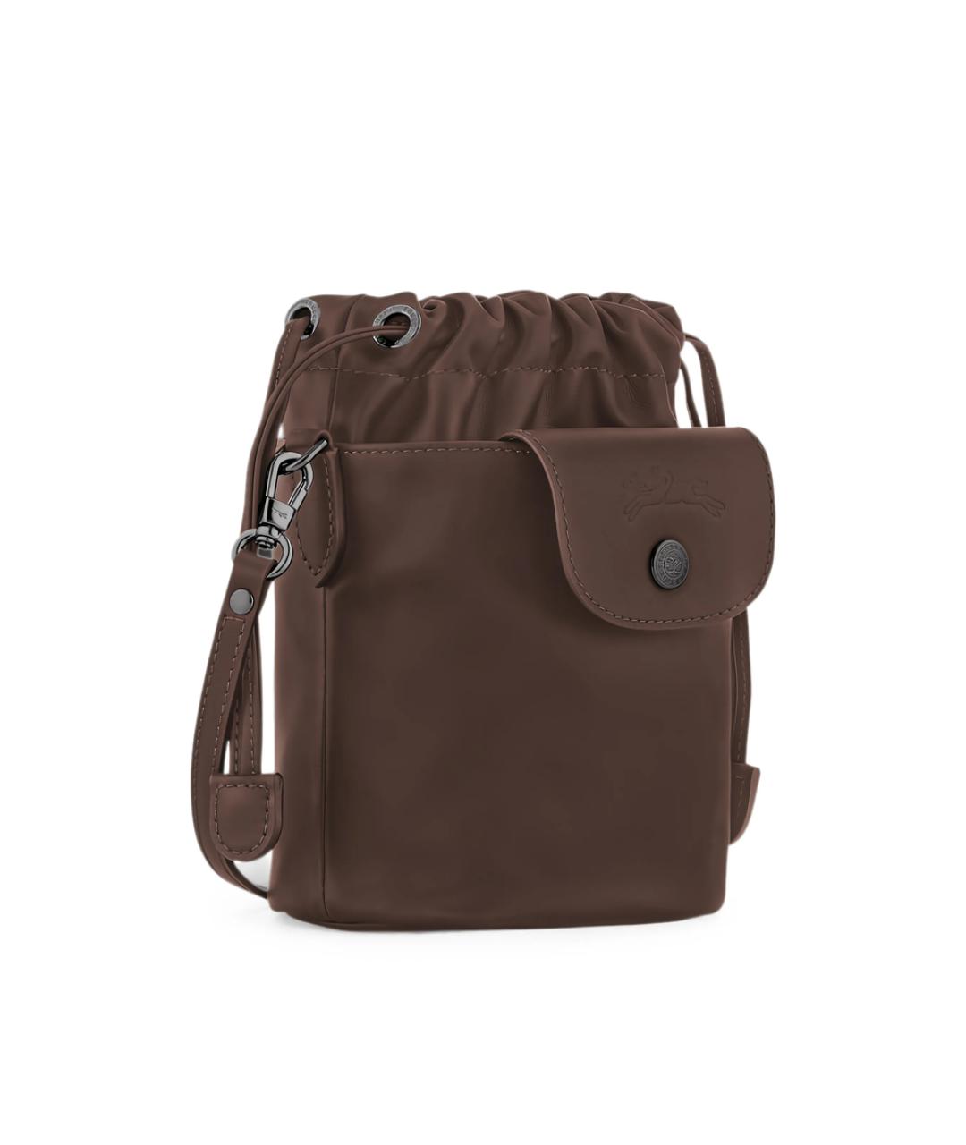 LONGCHAMP Коричневая тканевая сумка через плечо, фото 3
