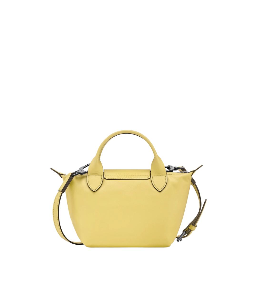 LONGCHAMP Желтая кожаная сумка с короткими ручками, фото 5