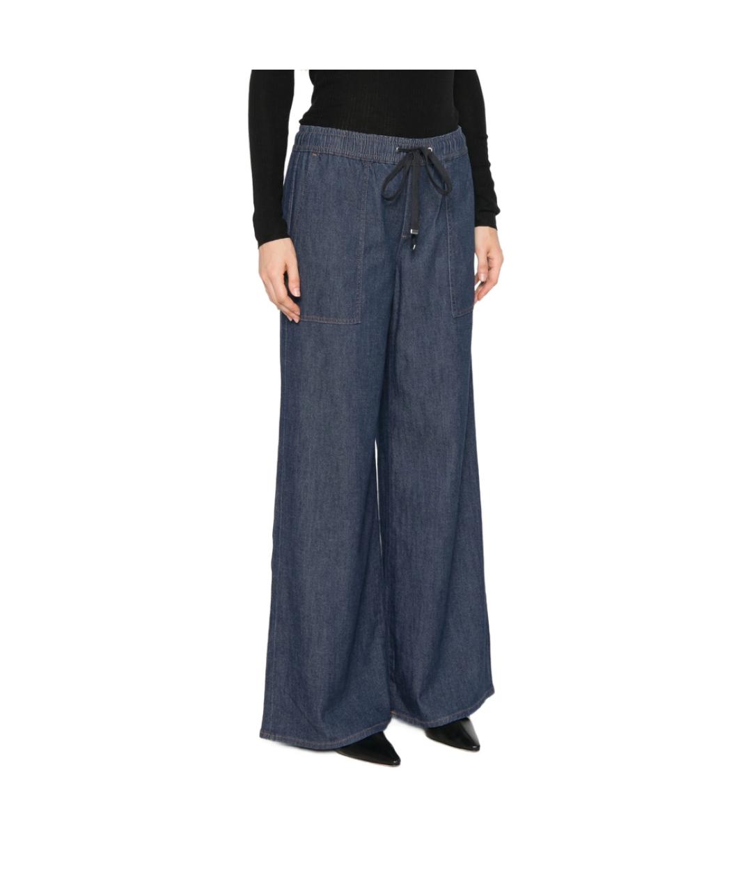 7 FOR ALL MANKIND Синие хлопковые джинсы клеш, фото 4