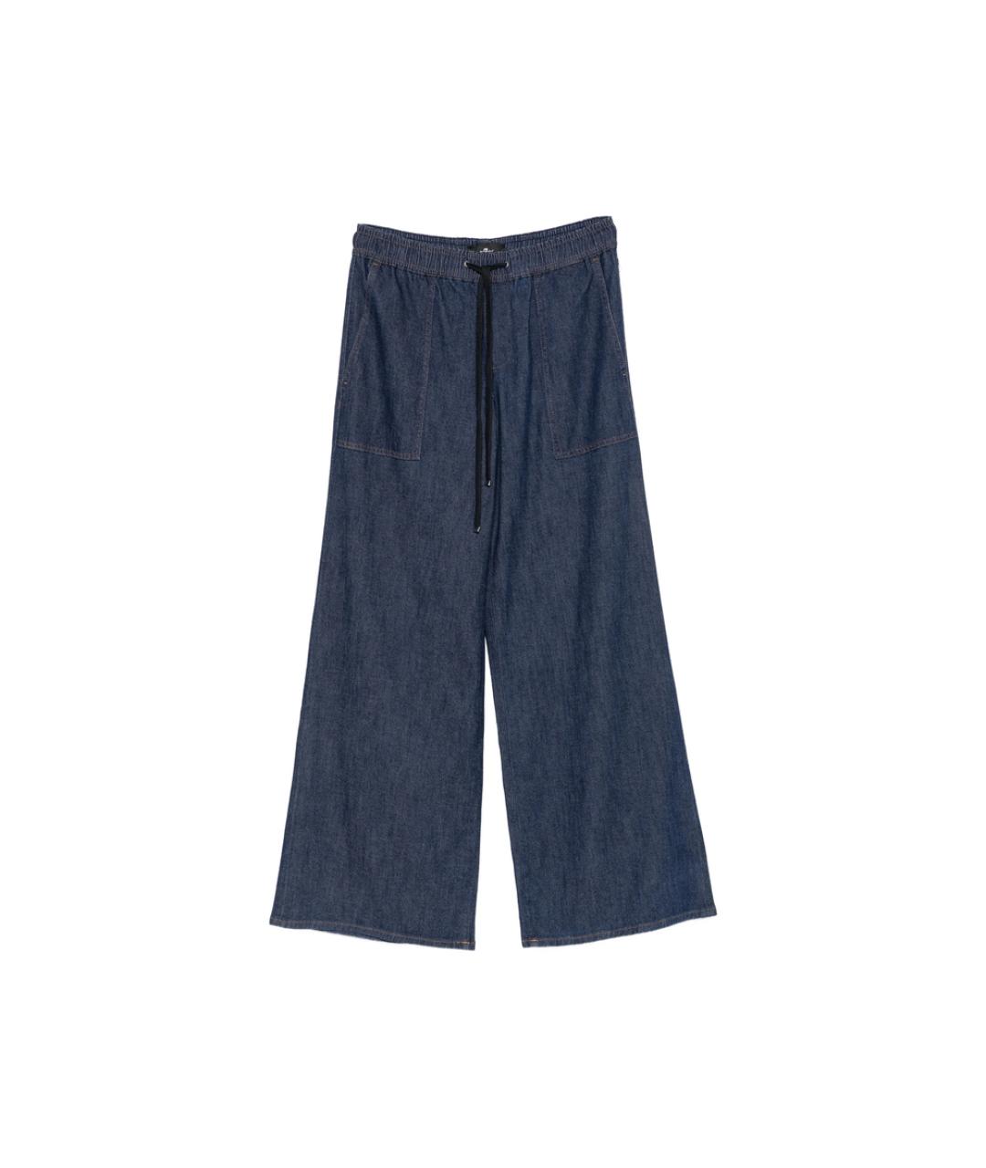 7 FOR ALL MANKIND Синие хлопковые джинсы клеш, фото 1
