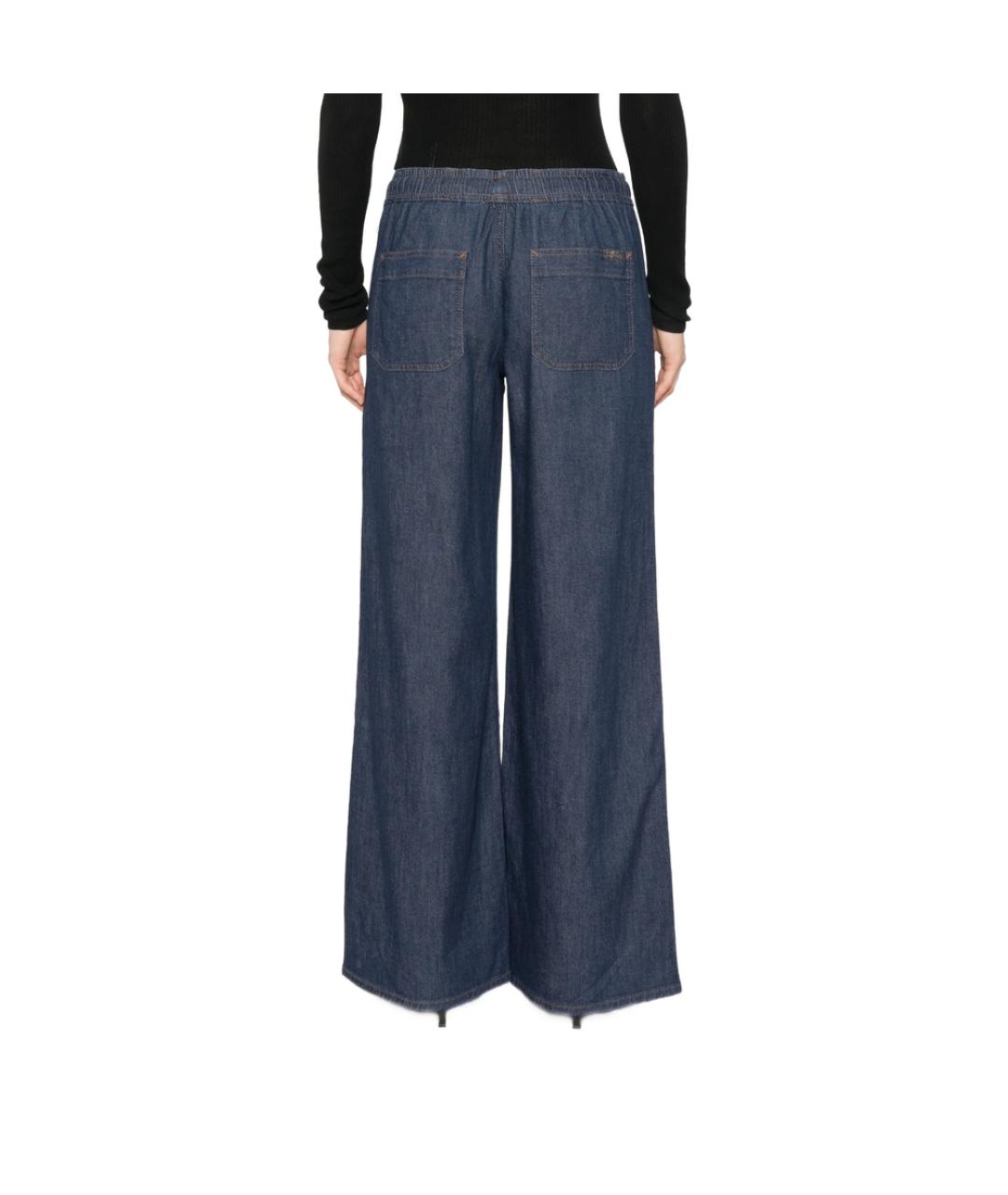 7 FOR ALL MANKIND Синие хлопковые джинсы клеш, фото 3