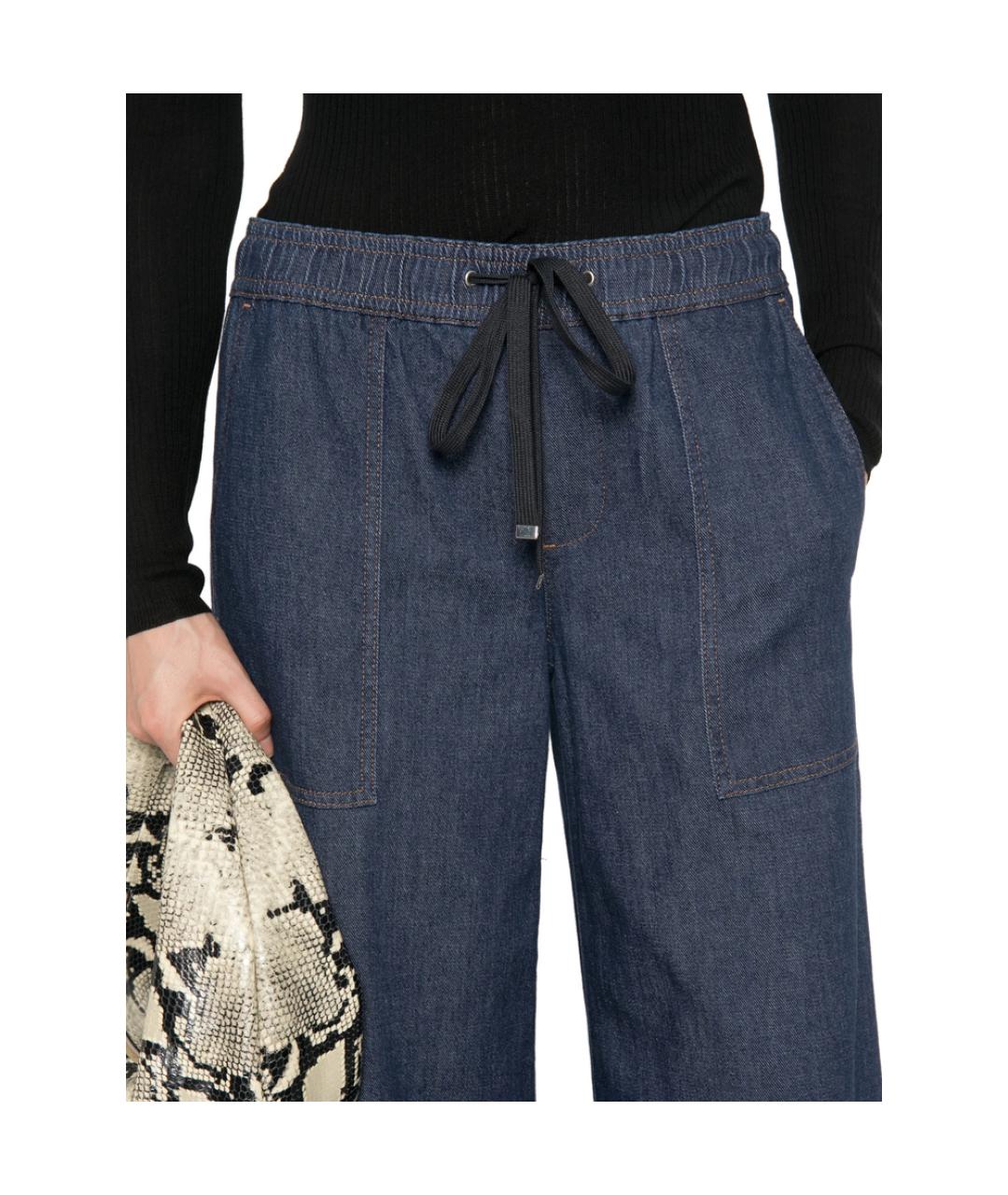 7 FOR ALL MANKIND Синие хлопковые джинсы клеш, фото 2