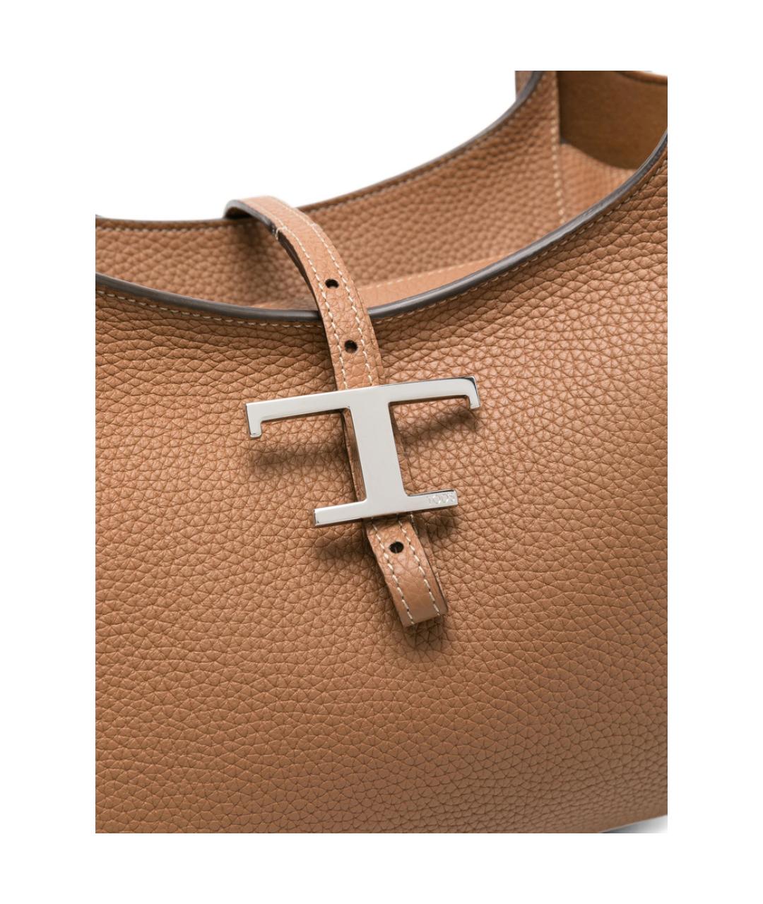 TOD'S Коричневая кожаная сумка тоут, фото 3