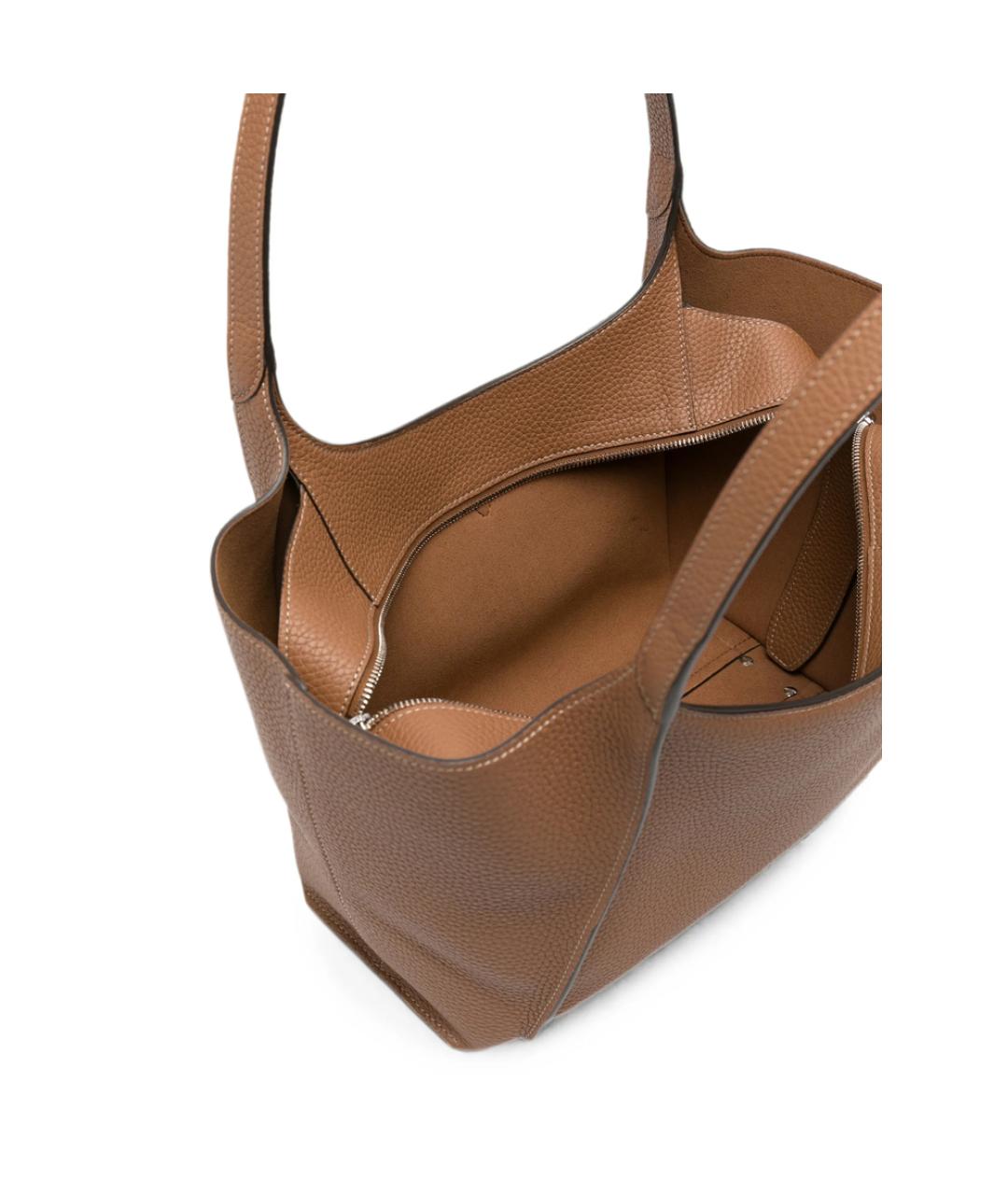 TOD'S Коричневая кожаная сумка тоут, фото 4