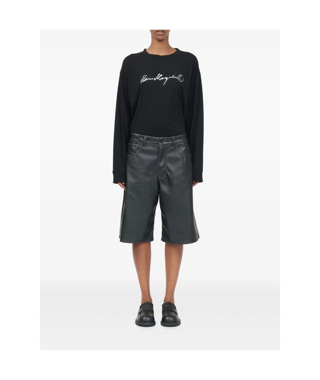 MM6 MAISON MARGIELA Черные полиэстеровые шорты, фото 3
