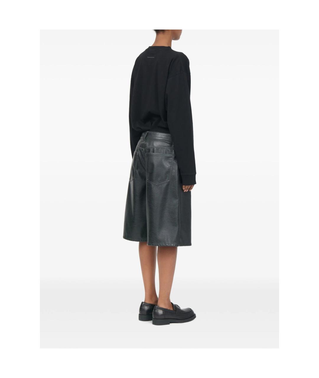 MM6 MAISON MARGIELA Черные полиэстеровые шорты, фото 2