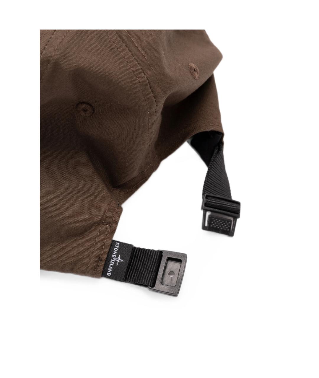 STONE ISLAND Коричневая хлопковая кепка/бейсболка, фото 2