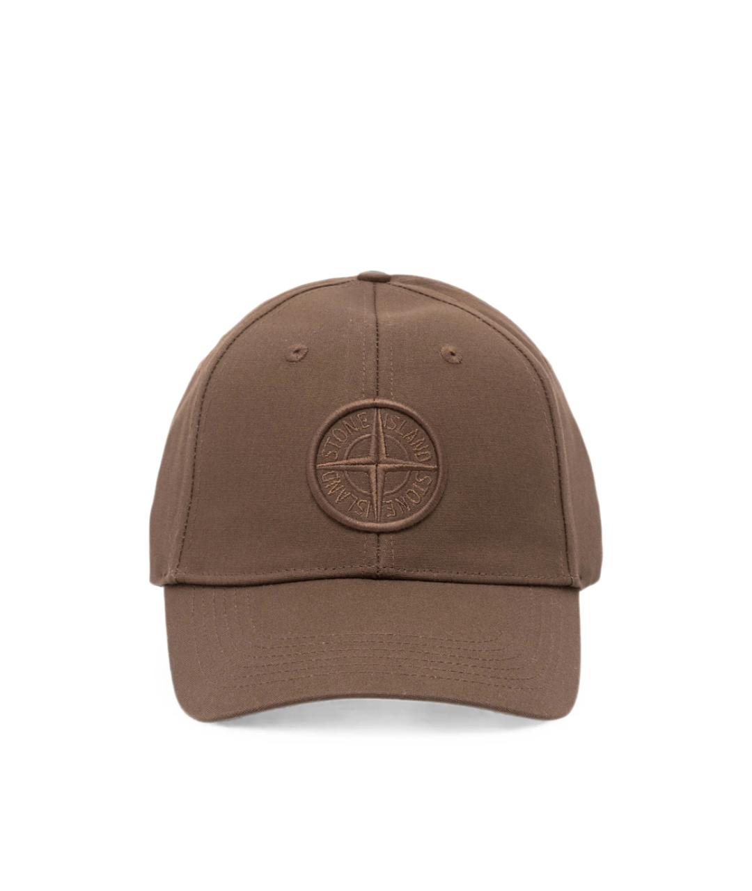 STONE ISLAND Коричневая хлопковая кепка/бейсболка, фото 1