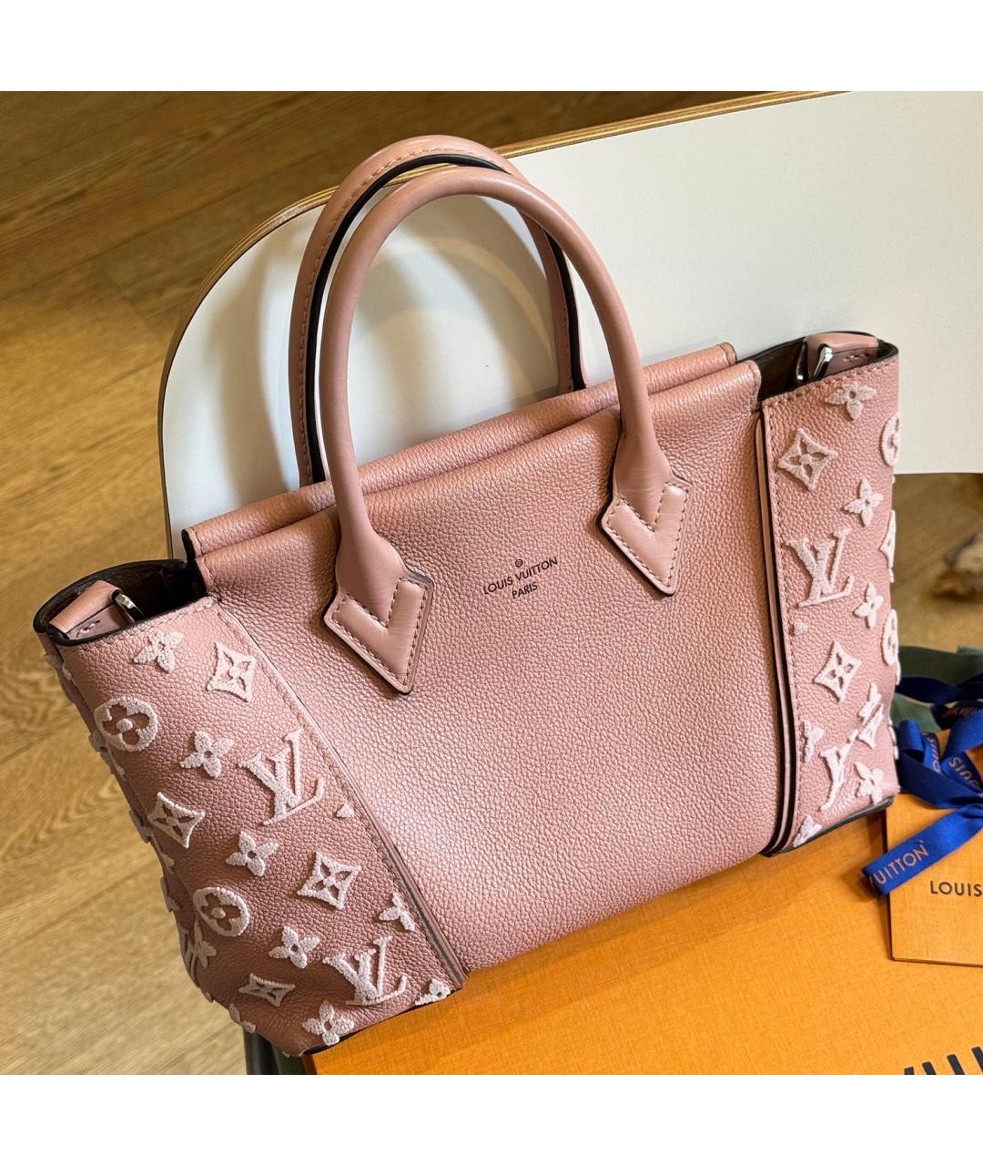 LOUIS VUITTON Розовая кожаная сумка с короткими ручками, фото 4