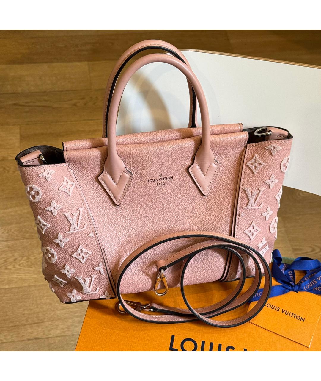 LOUIS VUITTON Розовая кожаная сумка с короткими ручками, фото 2