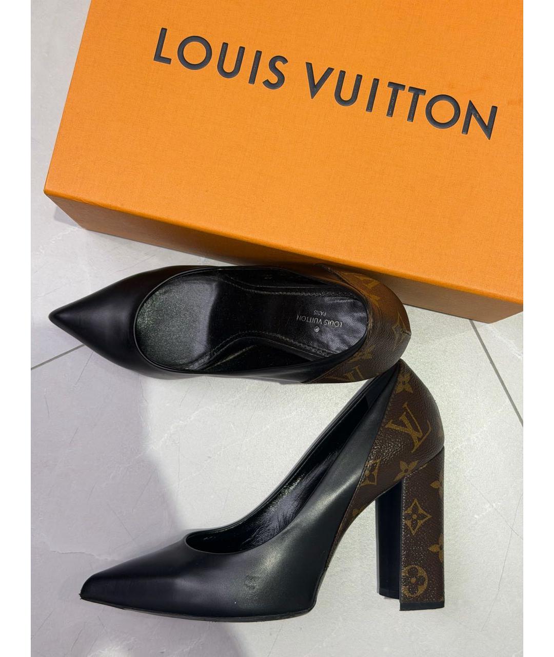 LOUIS VUITTON Черные кожаные туфли, фото 6