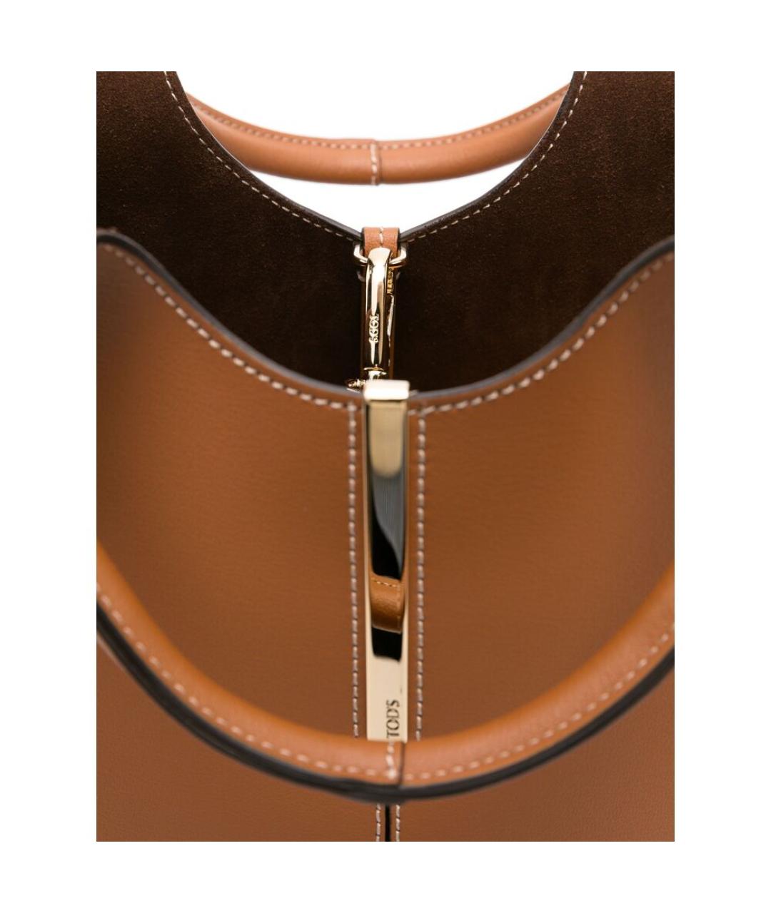 TOD'S Коричневая кожаная сумка тоут, фото 4