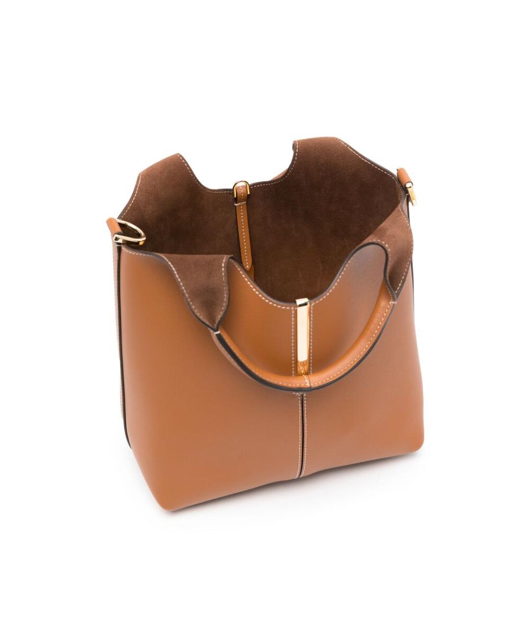 TOD'S Коричневая кожаная сумка тоут, фото 3