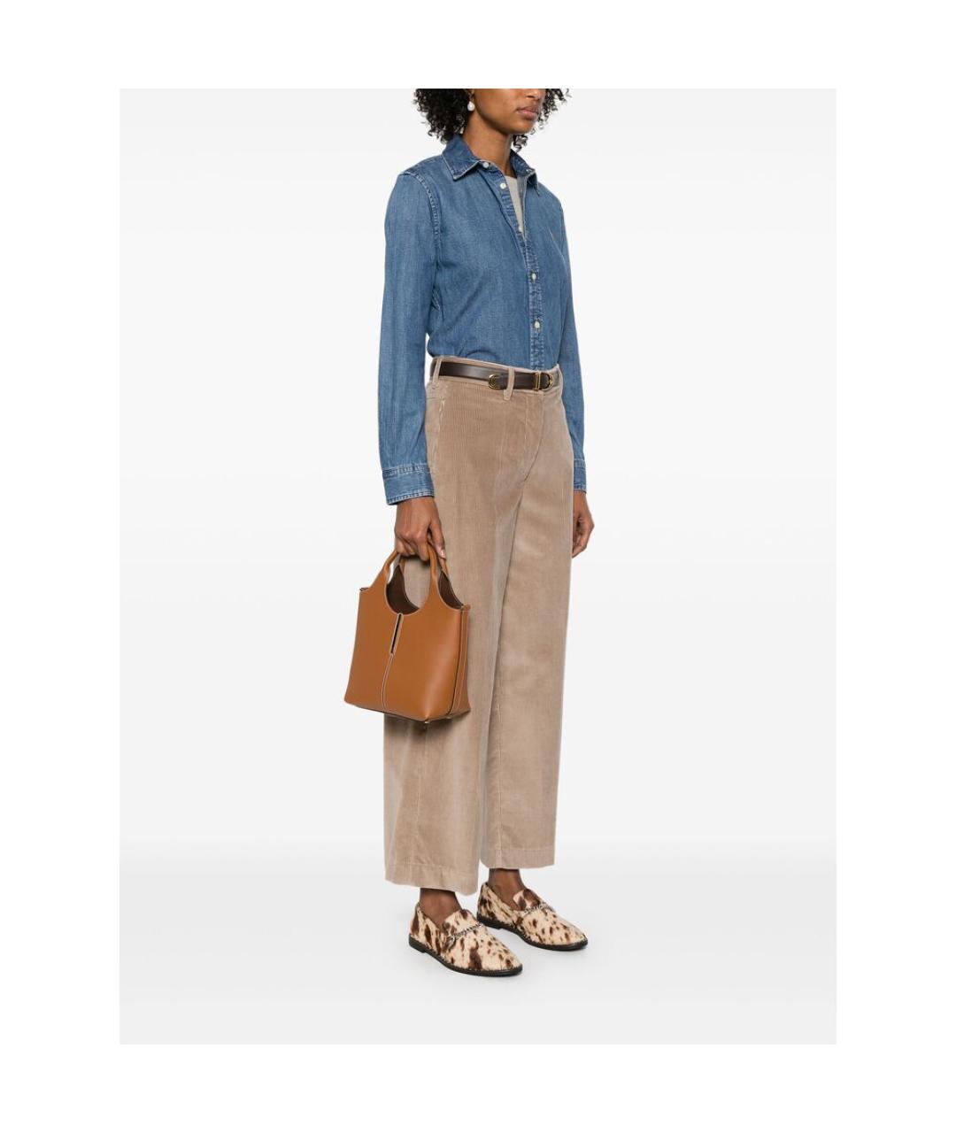 TOD'S Коричневая кожаная сумка тоут, фото 2