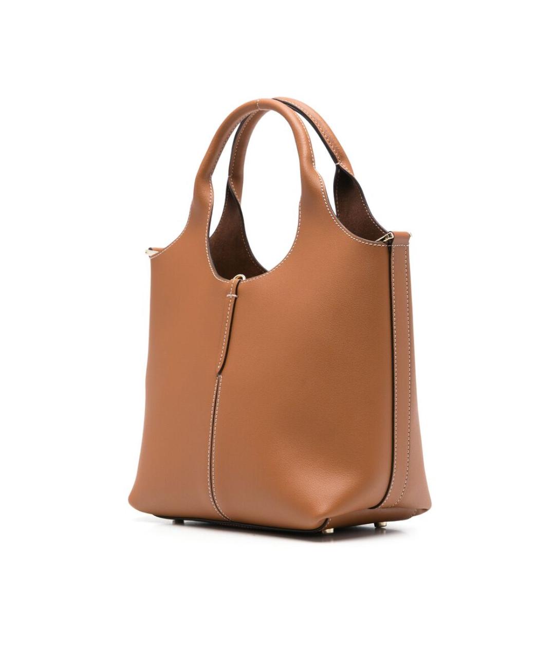 TOD'S Коричневая кожаная сумка тоут, фото 5
