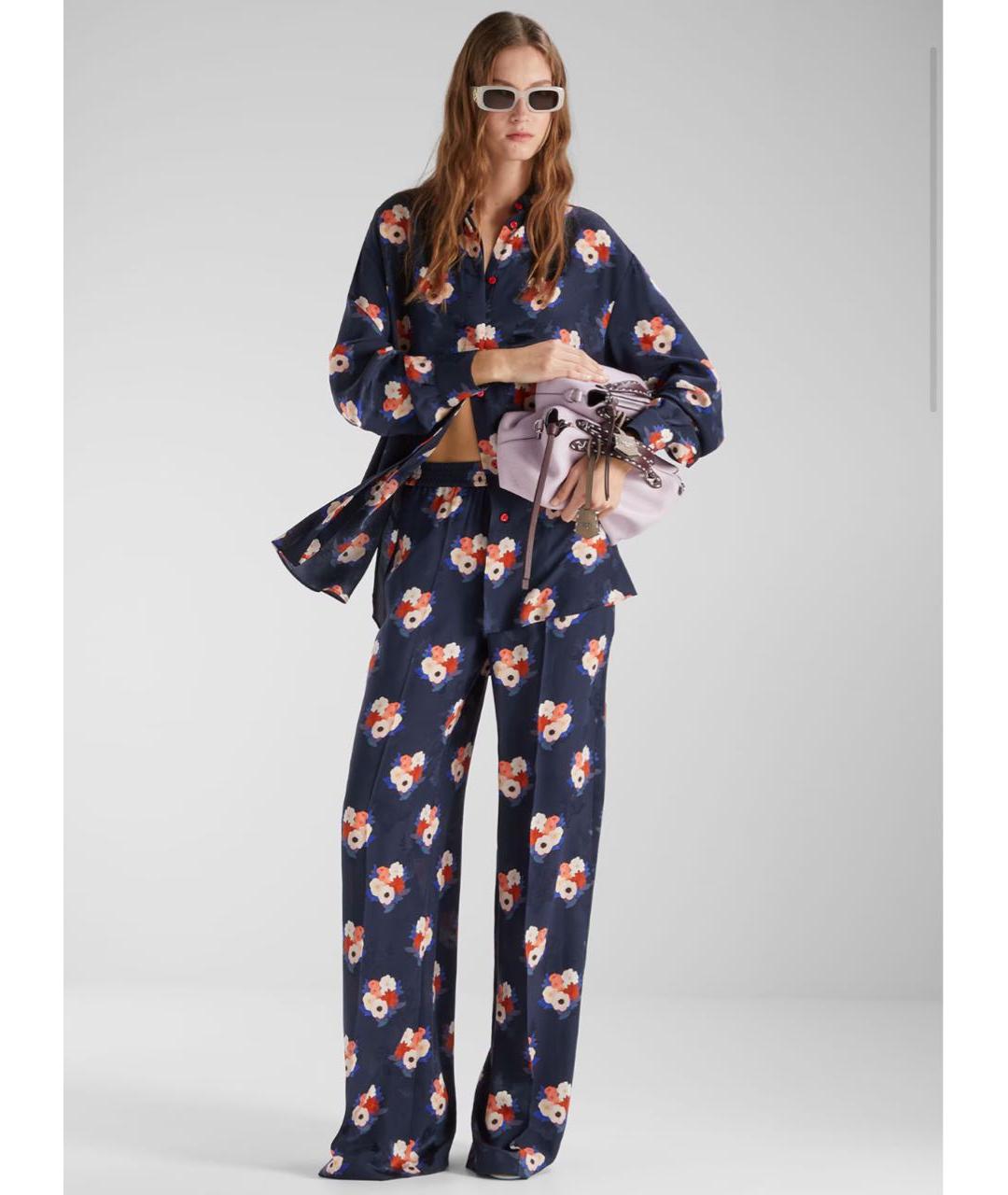 FENDI Темно-синий шелковый костюм с брюками, фото 3