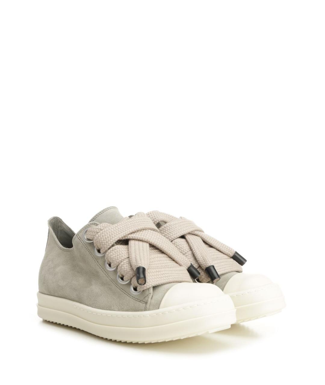 RICK OWENS Серые кожаные кроссовки, фото 2