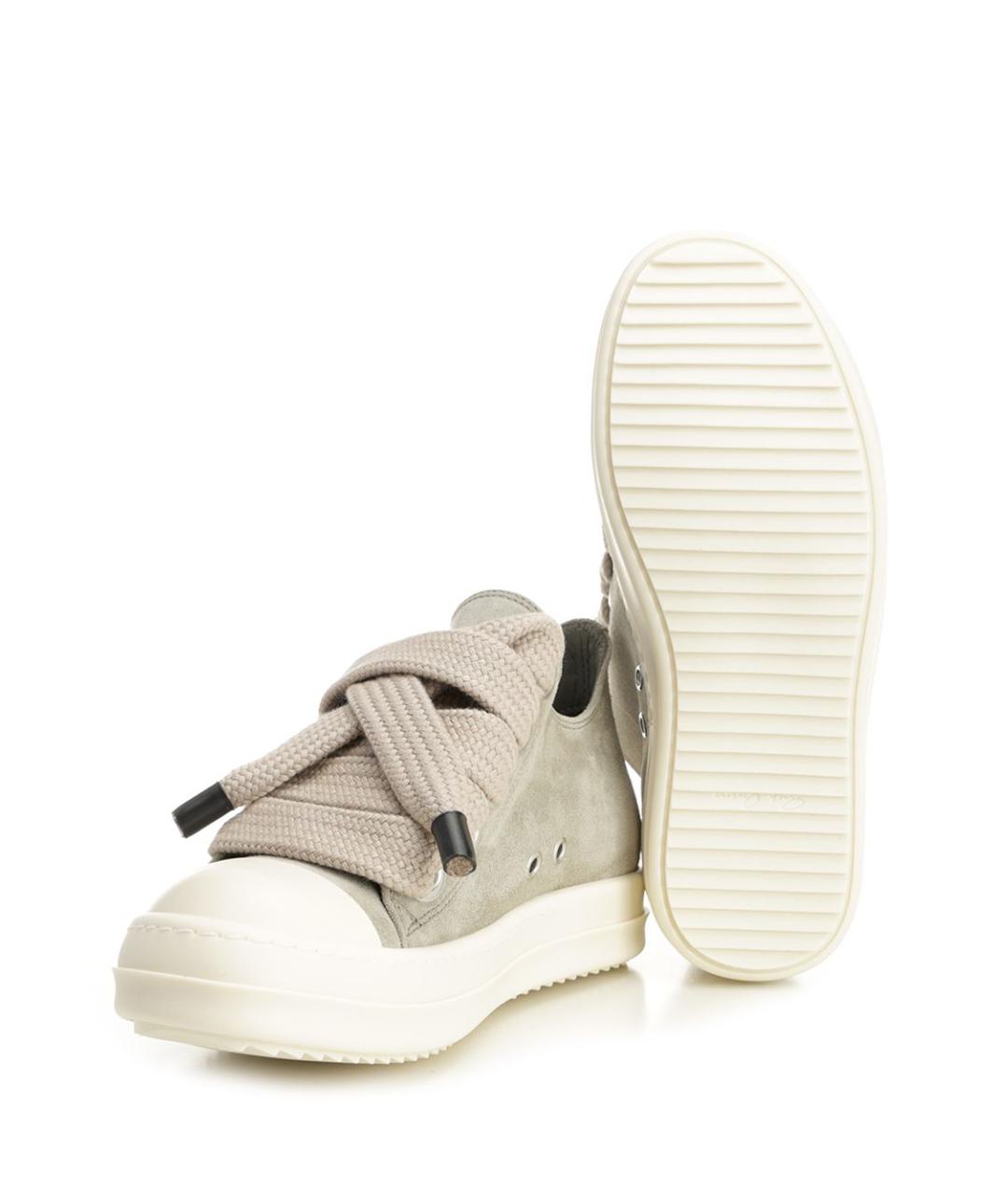 RICK OWENS Серые кожаные кроссовки, фото 5