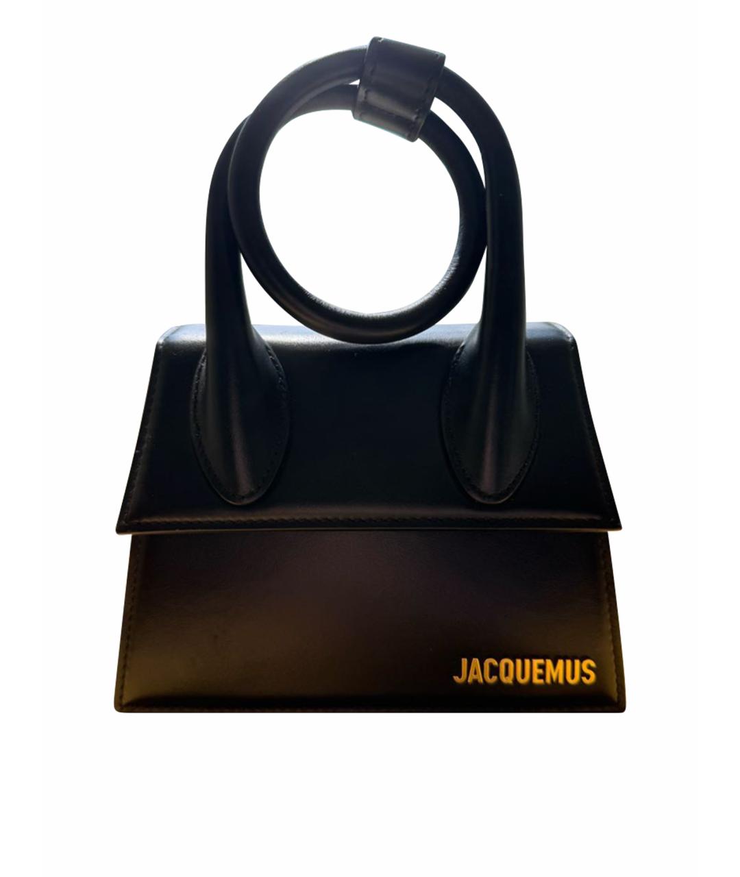 JACQUEMUS Черная кожаная сумка через плечо, фото 1