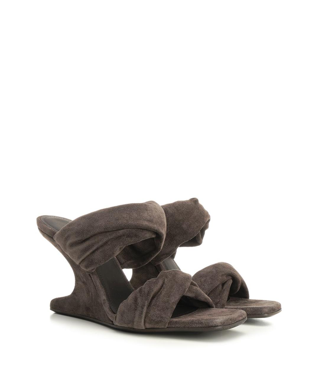 RICK OWENS Коричневые замшевые сандалии, фото 2
