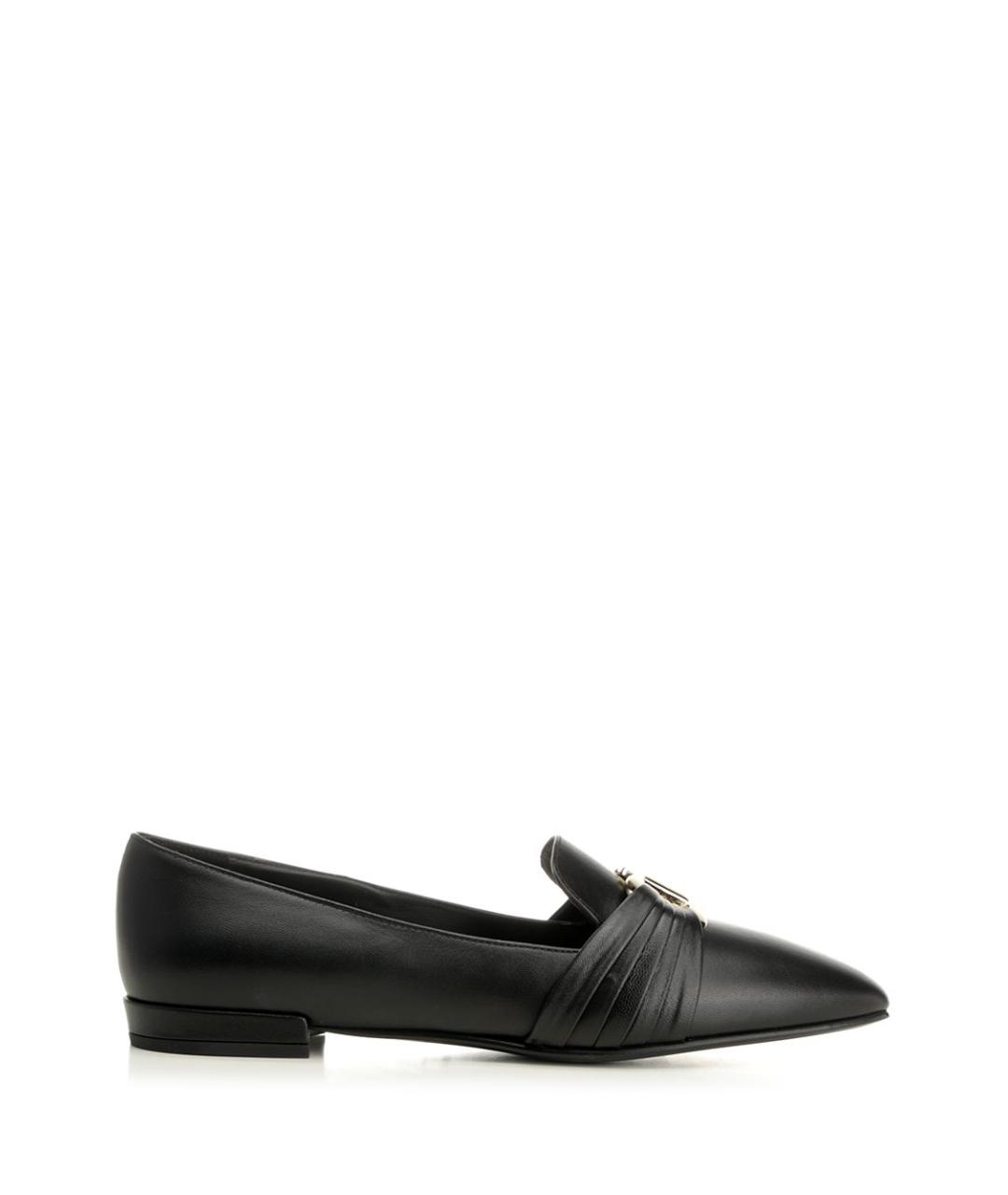 FERRAGAMO Черные кожаные лоферы, фото 1