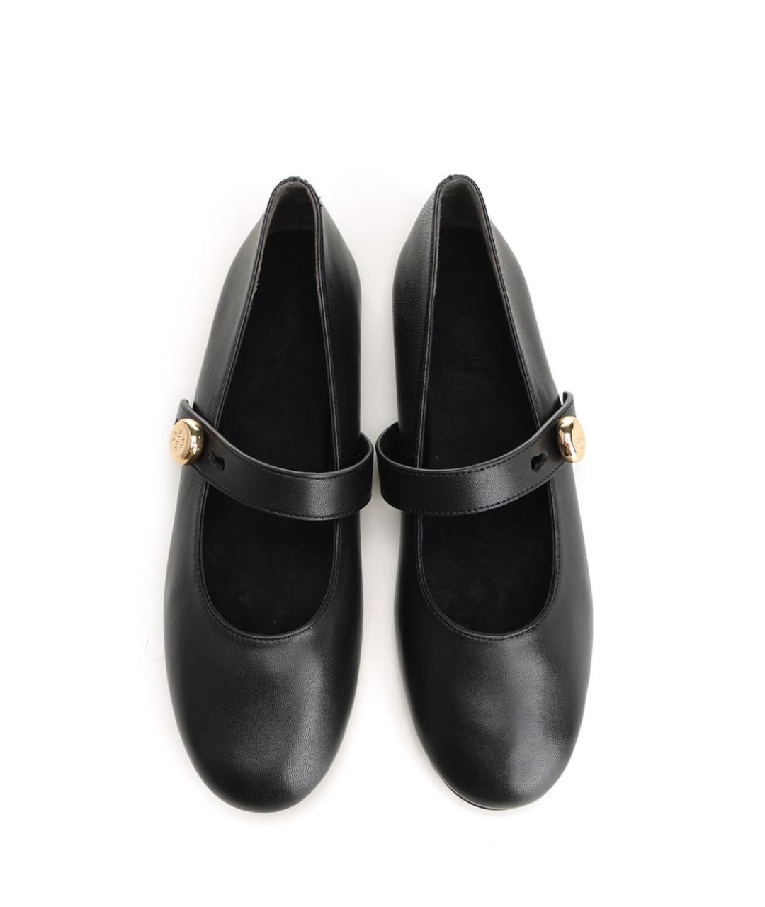 TORY BURCH Черные кожаные балетки, фото 5