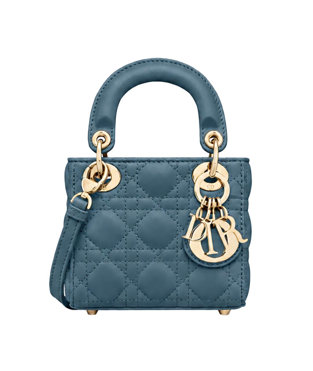 CHRISTIAN DIOR Синяя кожаная сумка с короткими ручками, фото 9