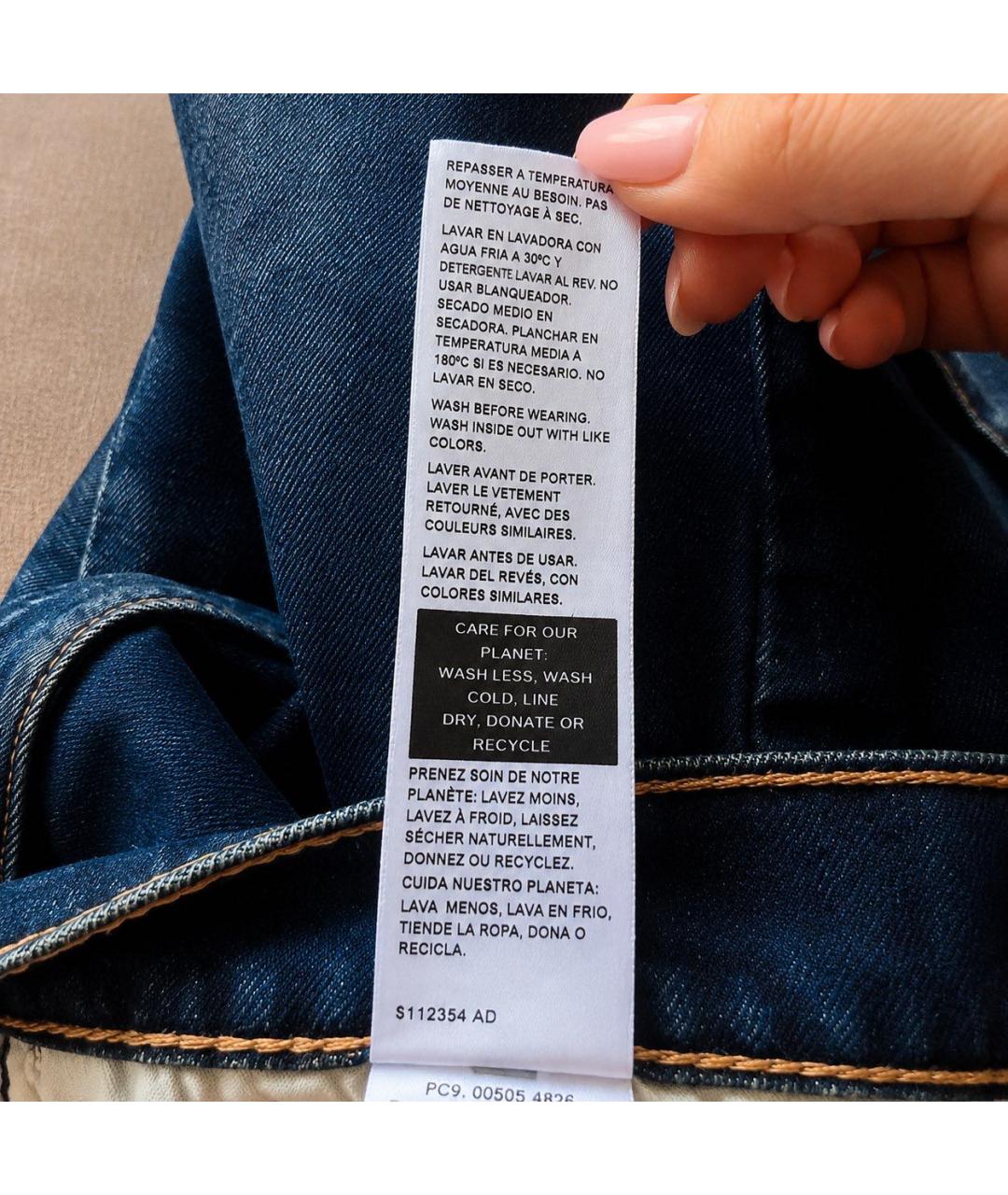 LEVI'S Темно-синие хлопко-эластановые прямые джинсы, фото 5