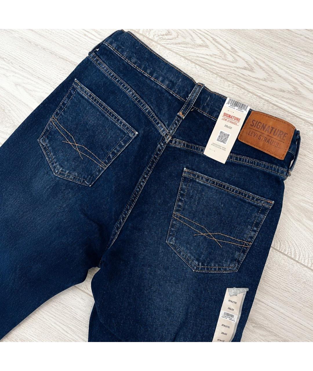 LEVI'S Темно-синие хлопко-эластановые прямые джинсы, фото 4