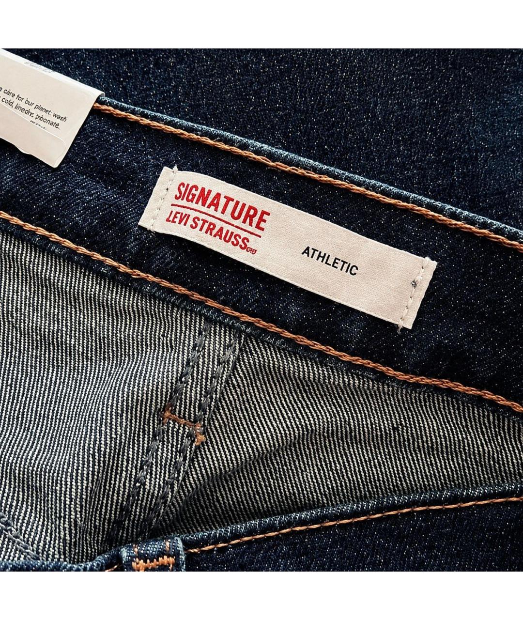 LEVI'S Темно-синие хлопко-эластановые прямые джинсы, фото 7