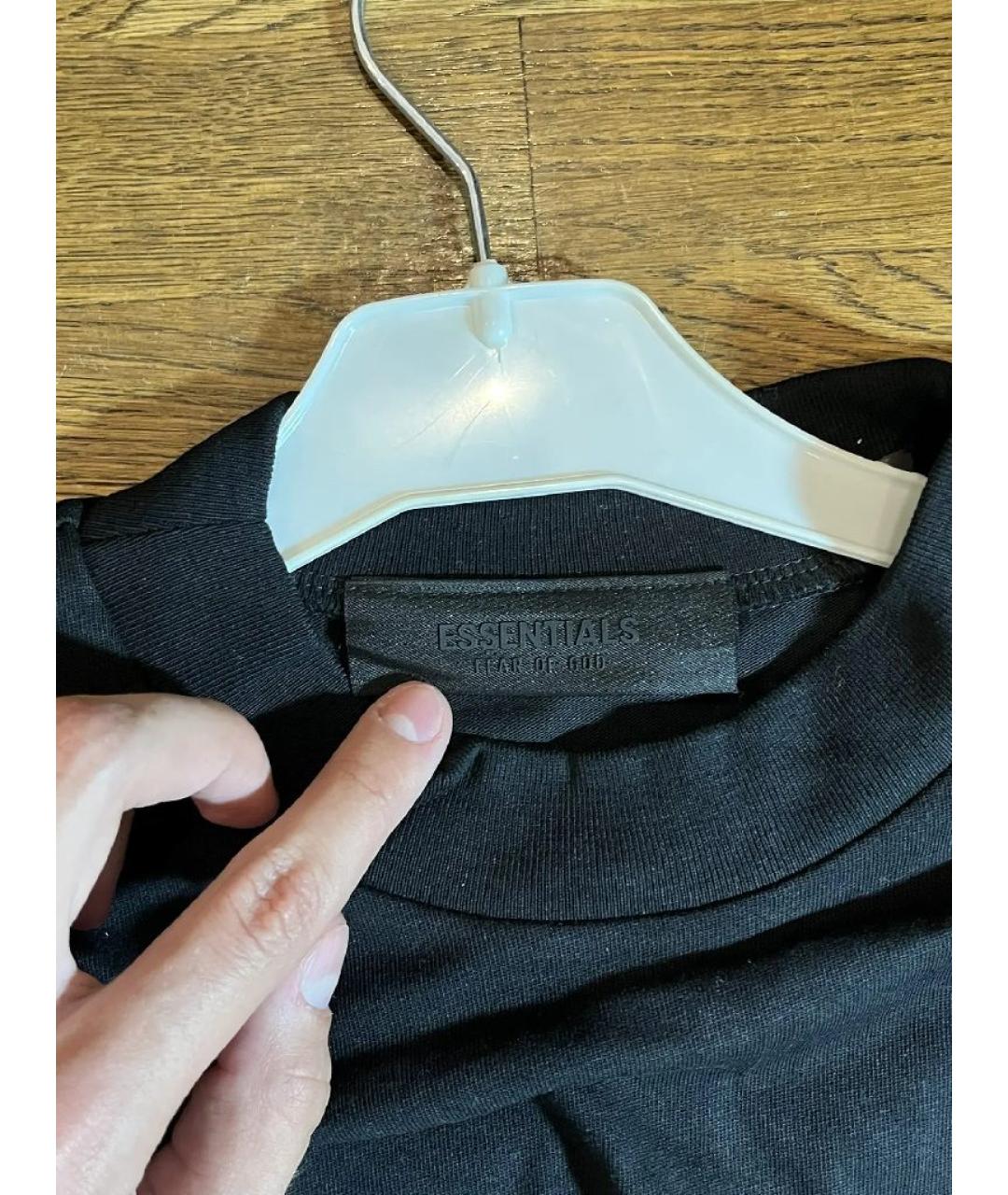 FEAR OF GOD ESSENTIALS Черная хлопковая футболка, фото 3
