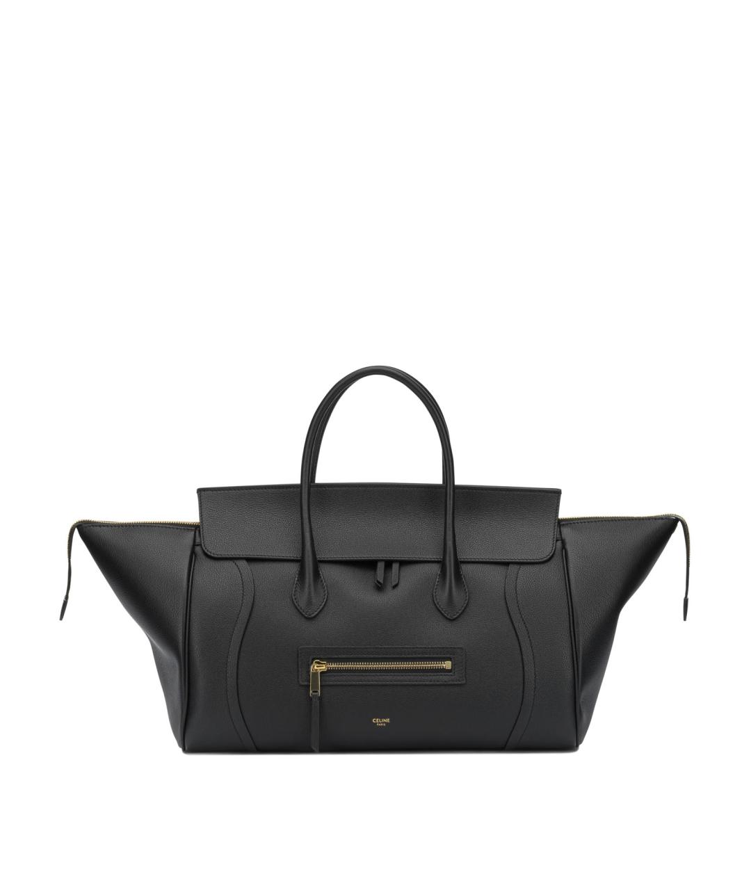CELINE Черная кожаная сумка тоут, фото 1