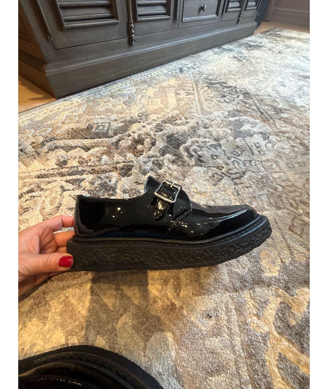SAINT LAURENT Черные лоферы из лакированной кожи, фото 6