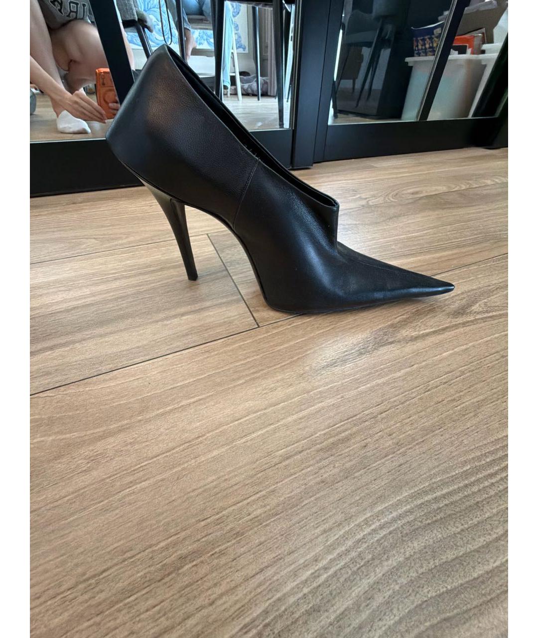 BALENCIAGA Черные кожаные ботильоны, фото 9