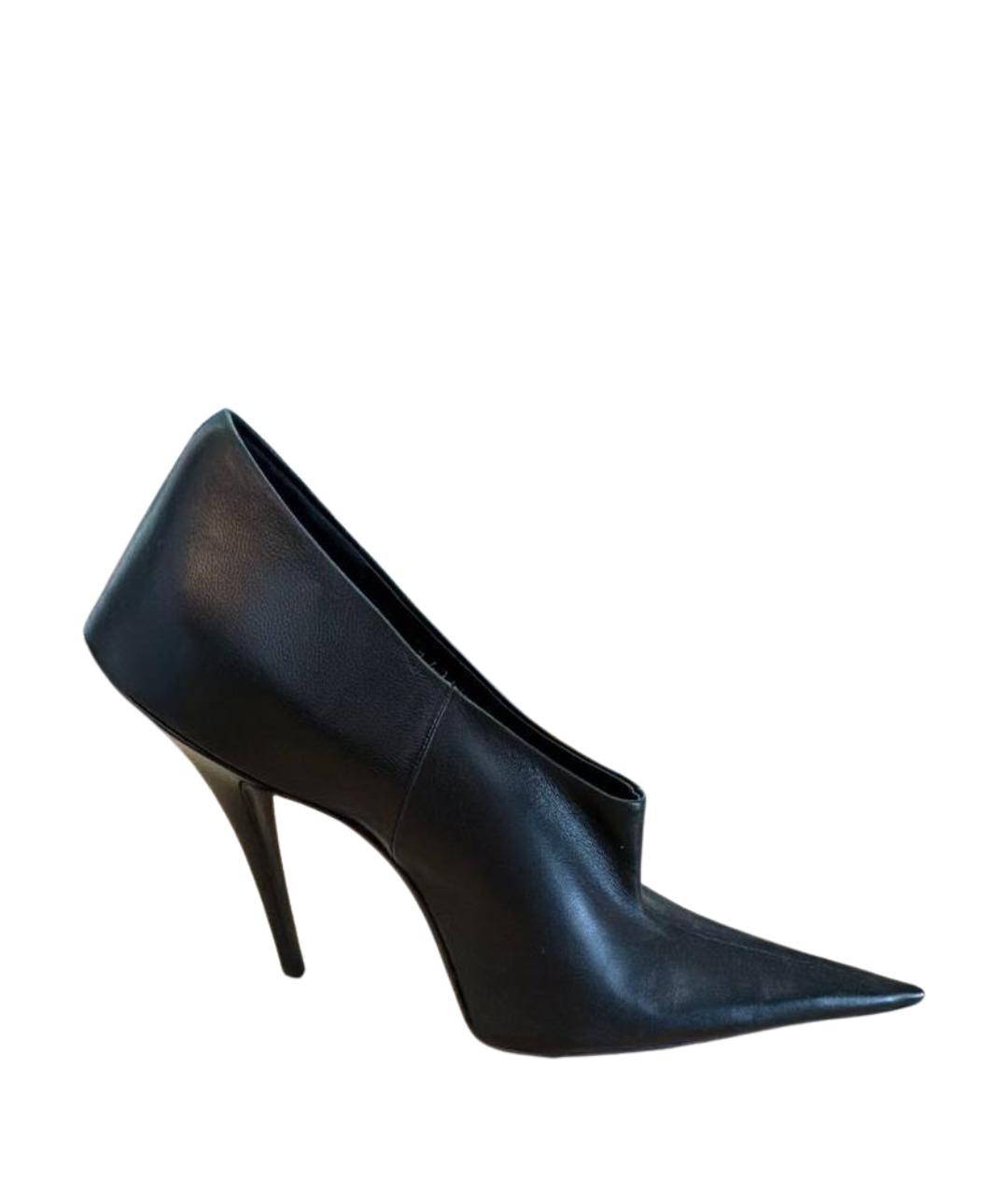 BALENCIAGA Черные кожаные ботильоны, фото 1