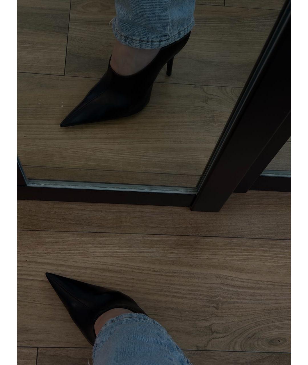 BALENCIAGA Черные кожаные ботильоны, фото 5