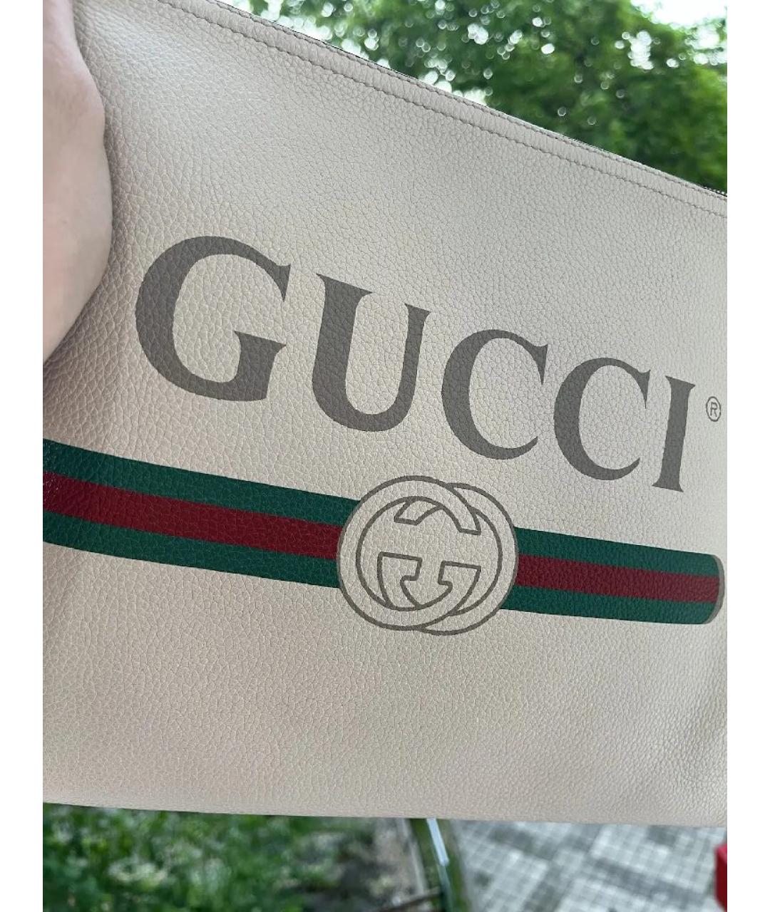 GUCCI Белая кожаная папка для документов, фото 5