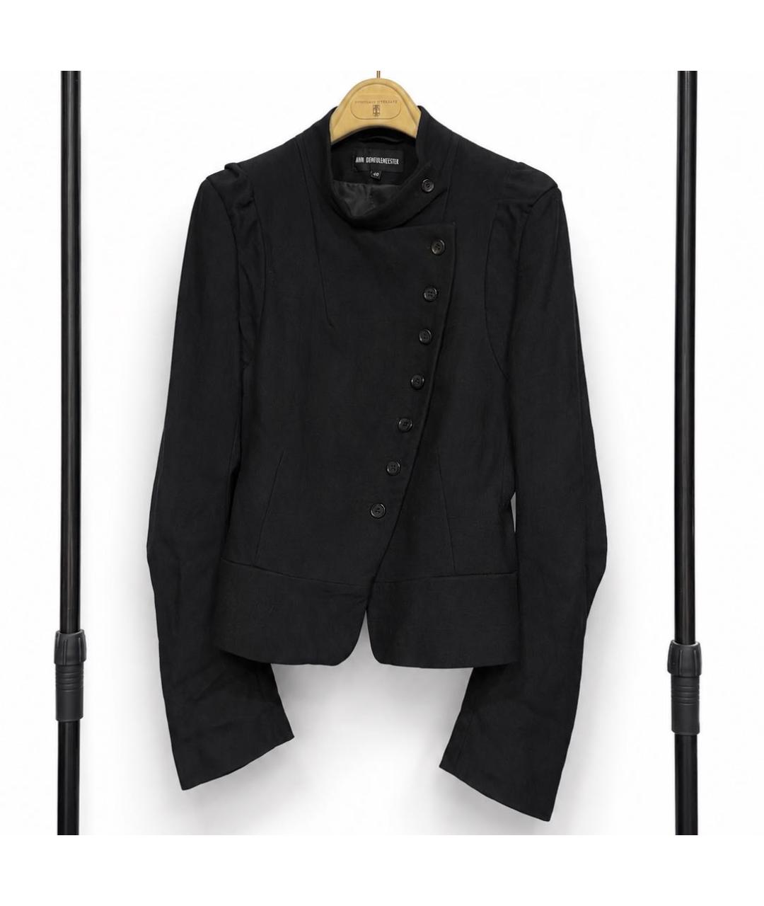 ANN DEMEULEMEESTER Черная шерстяная куртка, фото 9