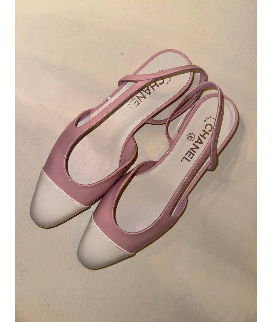 CHANEL Розовые туфли из лакированной кожи, фото 2
