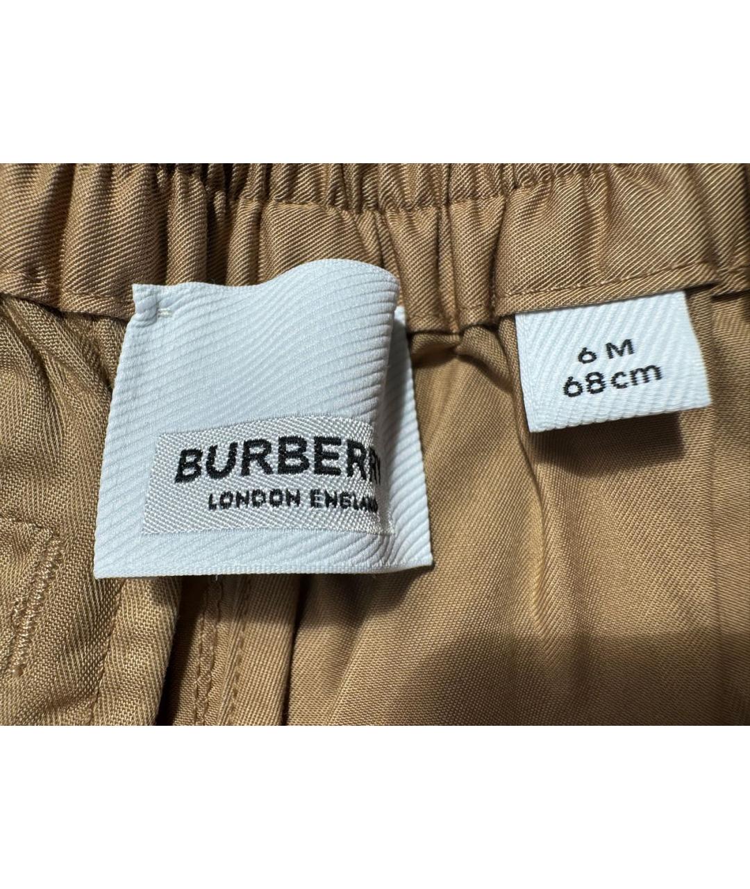 BURBERRY Коричневые хлопковые детские шорты, фото 5