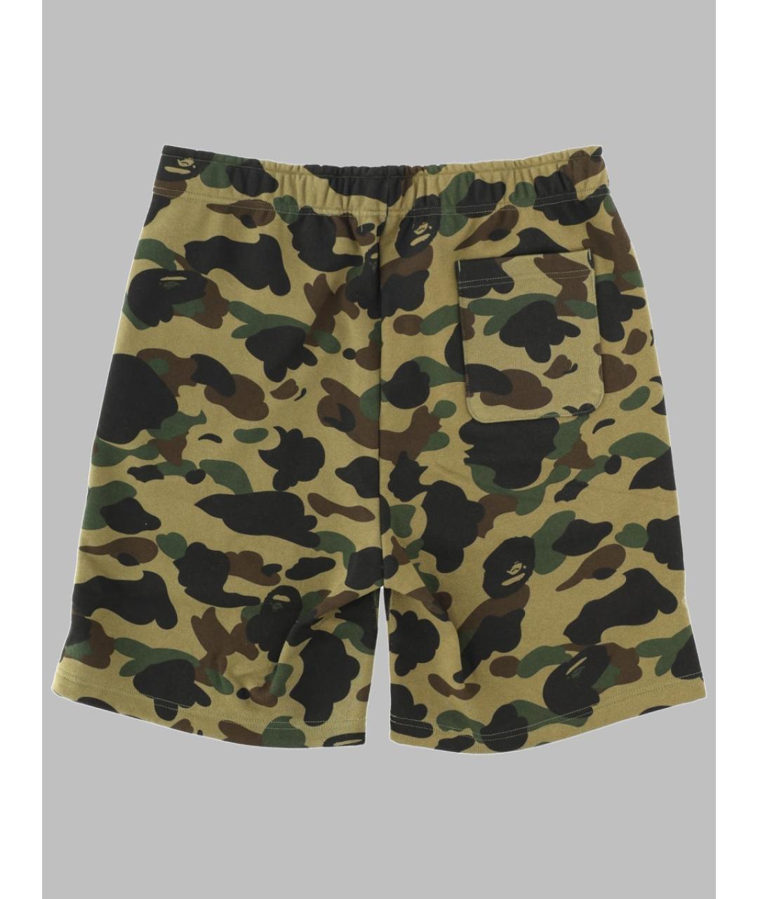 A BATHING APE Хаки хлопковые шорты, фото 2