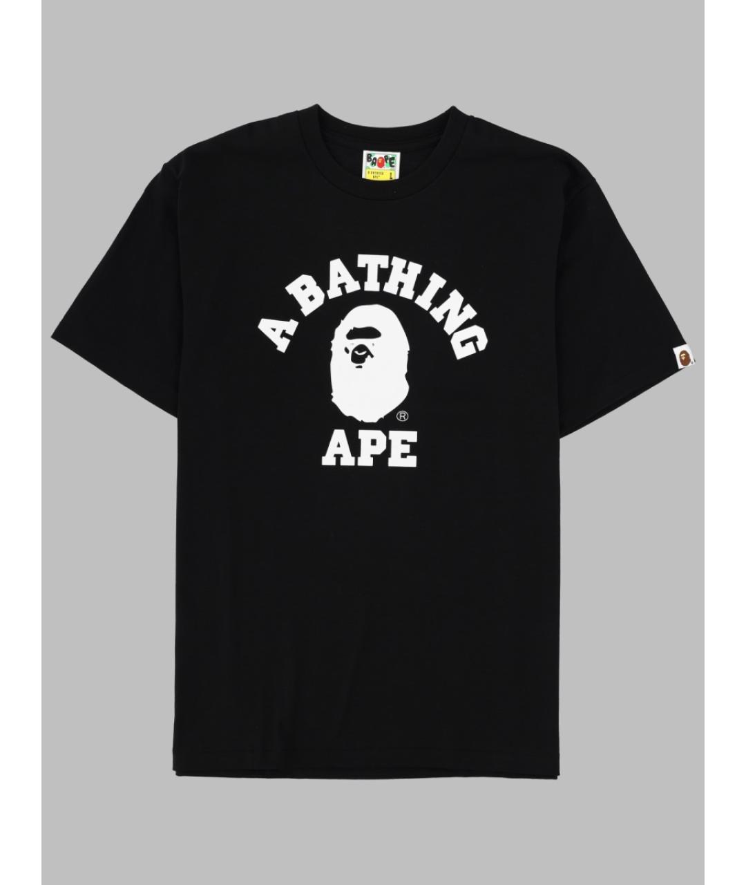 A BATHING APE Черная хлопковая футболка, фото 3