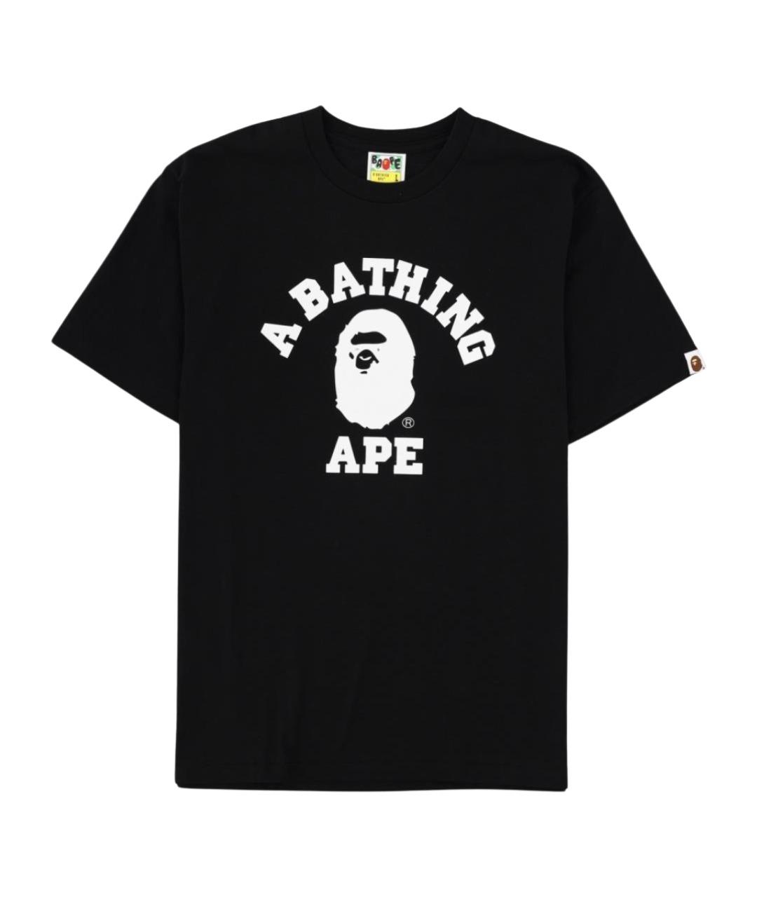 A BATHING APE Черная хлопковая футболка, фото 1