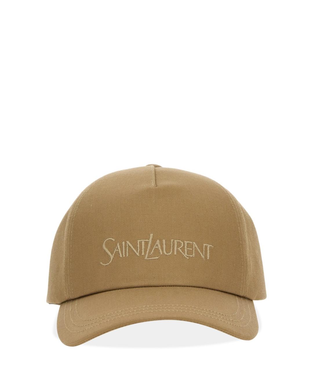SAINT LAURENT Бежевая хлопковая кепка, фото 2